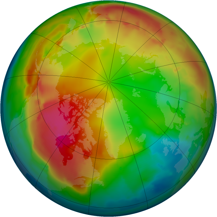 Arctic ozone map for 20 January 2012